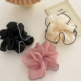 Solid Black Chiffon Elastic Hair Band Accessories