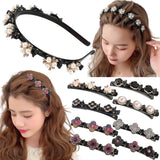 KKSS 9 Pcs Hair Clips for Women Hair Accessories Hair Clips for Thick Hair Braided Hair Clips with Sparkling Crystal Stone Headband with Clips for Girls