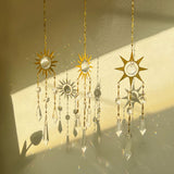 Handmade Metal Wind Chime Car Decor Crystal Sun Catcher