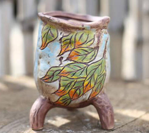 Hand-Painted Ceramic Succulent Planter Pot
