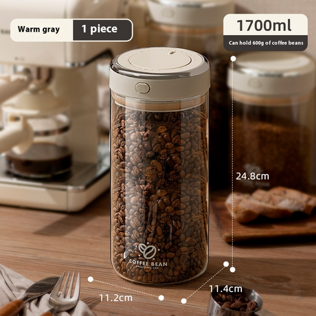 Vacuum-Sealed Coffee Bean Storage Canister – Airtight Freshness Keeper