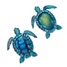 LIFFY Metal Turtle Wall Art Decor Ocean Wall Hanging Coastal Wall Sculptures Beach Theme Wall Decoration for Indoor Outdoor Bathroom Beach Garden Pool (10" 2 pcs)