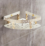 Aluminum Bathroom Shelf with Towel Bar Rack