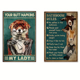 Funny Bathroom Rules Goat Poster - Home Wall Decor 8x12