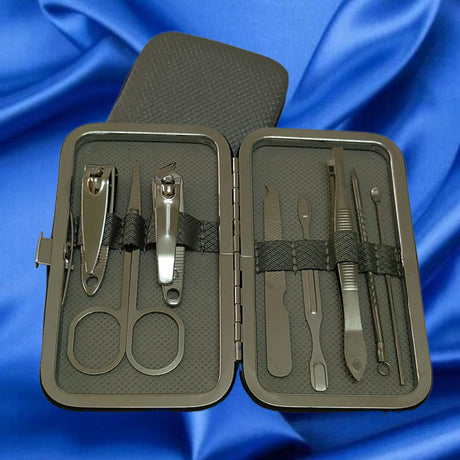 8-Piece Colorful Nail Care Tool Set in Stainless Steel