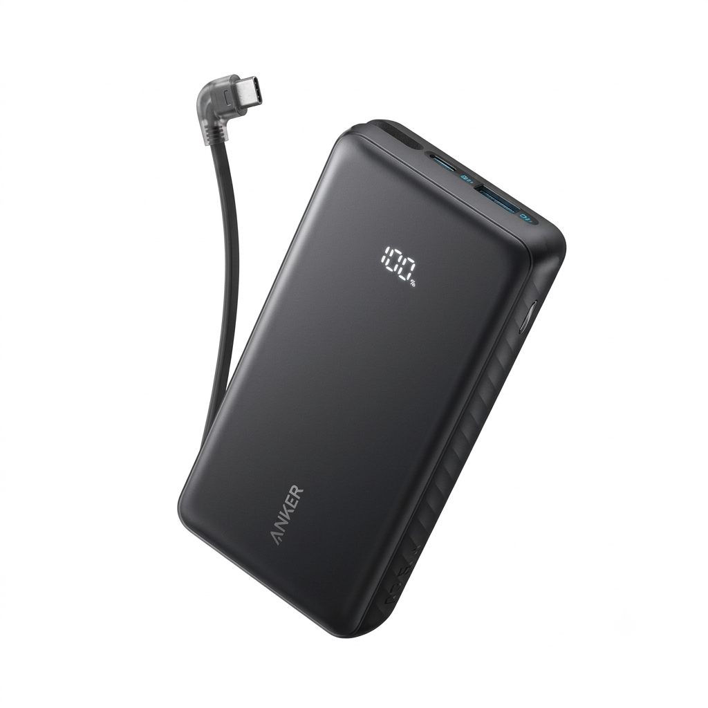 Anker Mobile Powerbank 20000 22.5W Built-In USB-C Cable Black