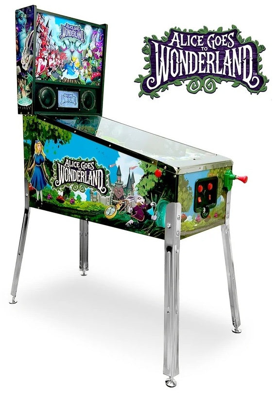 Alice Goes to Wonderland Home Pinball Machine with Real Flippers, Bumpers, Ramps & Multiball, Wi-Fi High Scores, Custom Art