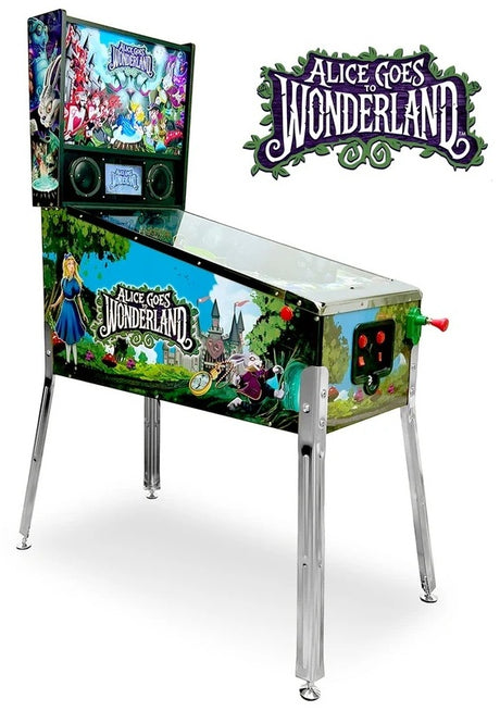 Alice Goes to Wonderland Home Pinball Machine with Real Flippers, Bumpers, Ramps & Multiball, Wi-Fi High Scores, Custom Art