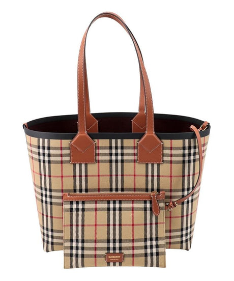 Sac shopping Burberry en toile brodée London de taille moyenne 