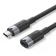 Vention IT Cable USB-C 3.2 Gen2 M-F 0.5m Braided Aluminum Black TRFBD