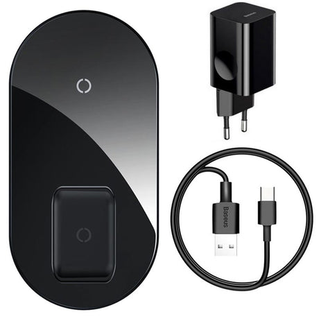 Baseus Simple 2in1 QI Wireless Charger Turbo Edition 24W Black