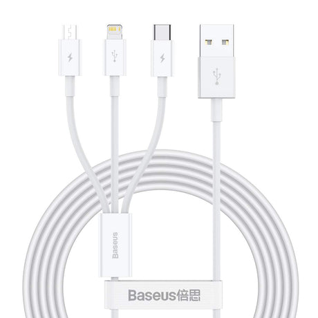 Baseus Cable Superior Series 3-in-1 1.5m White