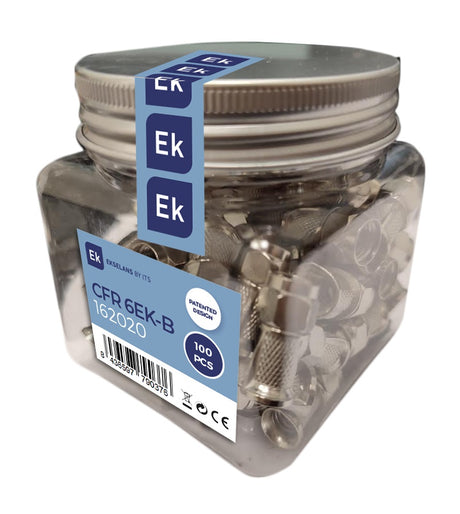 EK CFR6EK-B F-Connector w/wings 6-7mm 100pcs Bottle