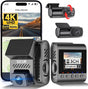 SJCAM M60S 4K 3-Channel Dash Cam Front and Rear and Inside Recording 5GHz Wi-Fi and Sony STARVIS 2 Sensors Dashcam Parking Mode with Pre-Recording HDR Night Vision Car Camera for Car and Taxi Security