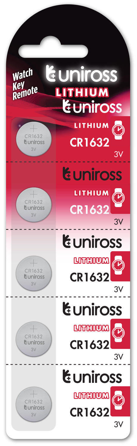 Uniross CR1632 Button Cell Lithium Battery (5pack)