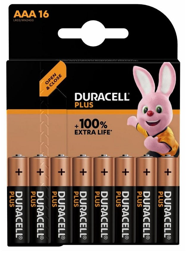 Duracell Alkaline AAA (16pcs) Plus