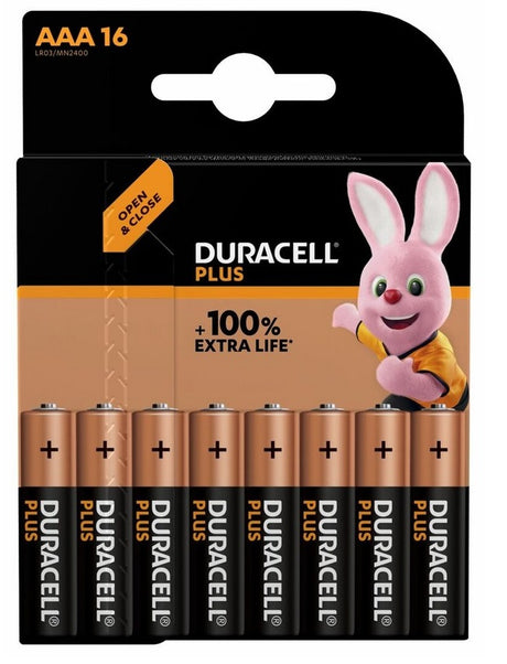Duracell Alkaline AAA (16pcs) Plus