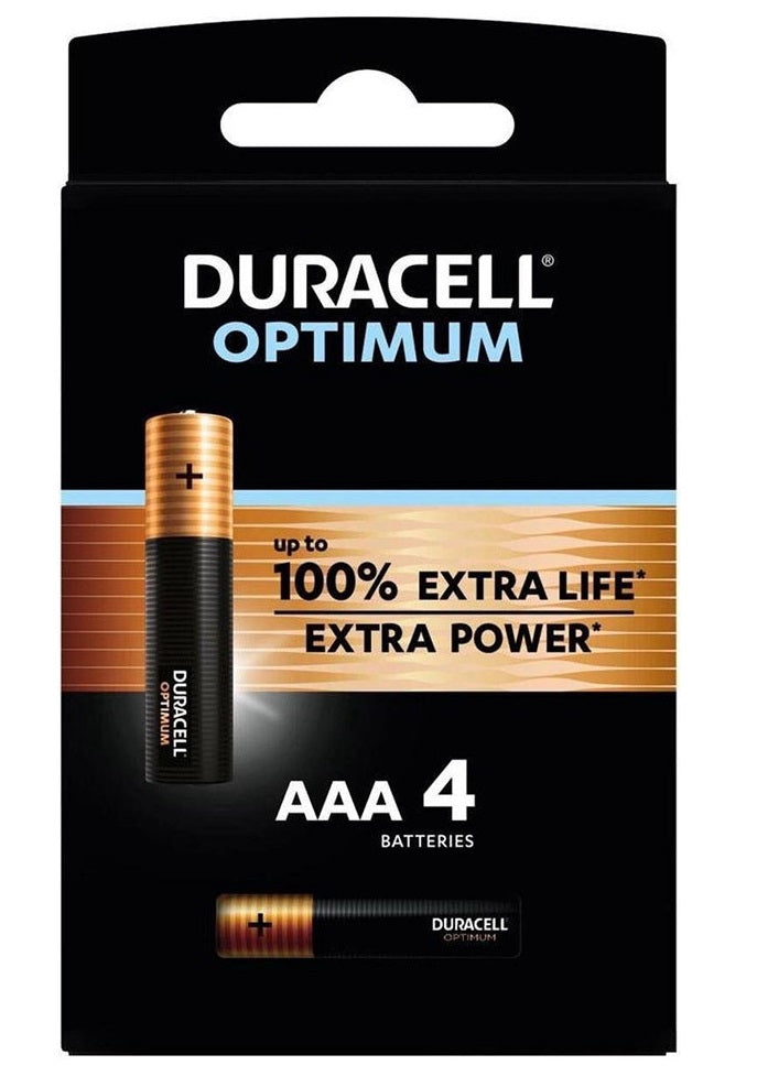 Duracell OPTIMUM AAA Up to 100% More Power than Duracell Plus (4pcs)