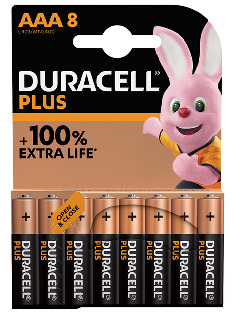 Duracell Alkaline AAA (8pcs) Plus