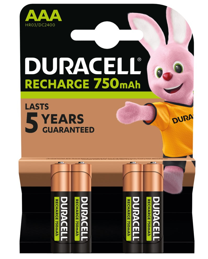 Duracell Rechargeable AAA 750 mAh (4pcs)