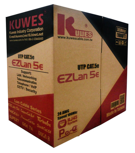 Kuwes CAT5E UTP Pure Copper Outdoor 305m Black