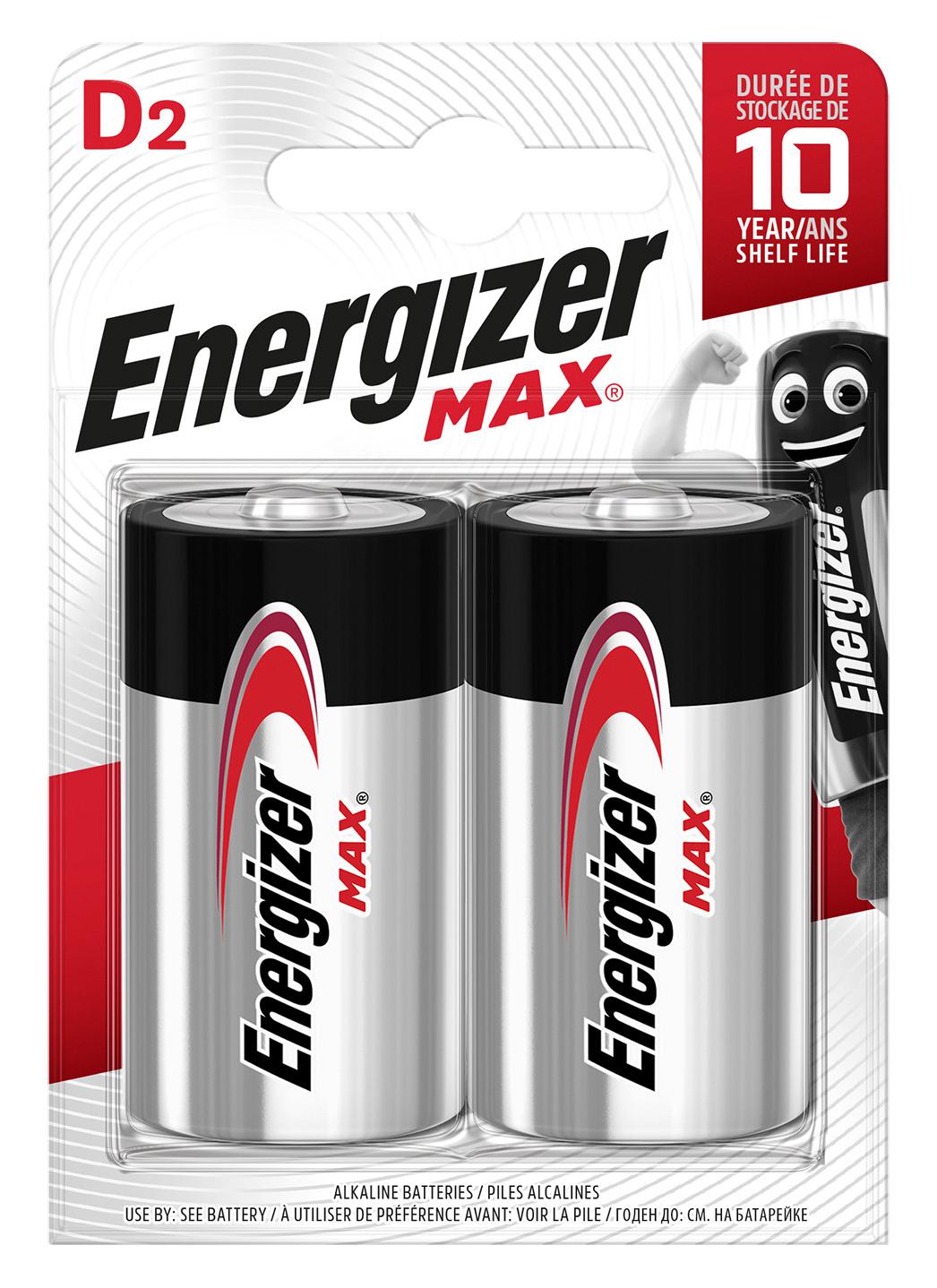 Energizer Batteries Alkaline D (2pcs) Alkaline MAX