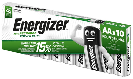 Energizer Batteries Rechargeable AA 2000 mAh (10pcs) Power Plus