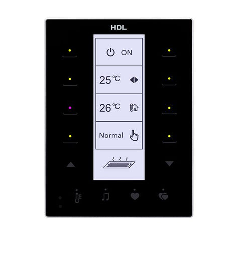 HDL DLP US Touch Panel 8 Buttons Black