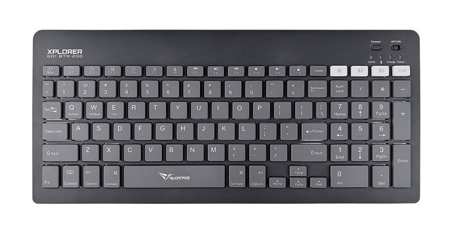 Alcatroz XPLORER GO! BTR 200 Wireless Mini Keyboard 2.4G+BT Slate Black