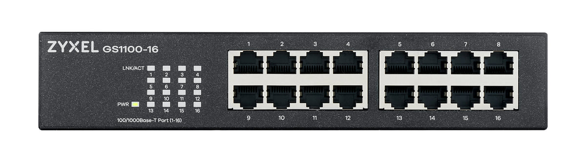 Zyxel Switch Gigabit Ethernet 16-Port R/M UK Plug GS1100-16