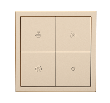 HDL Panel Tile Series 4 Button Smart Panel Champagne Gold HDL-M/PT4RA.1