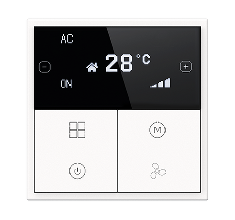 HDL Panel Tile Series OLED Thermostat Ivory White HDL-M/PTOL6.1