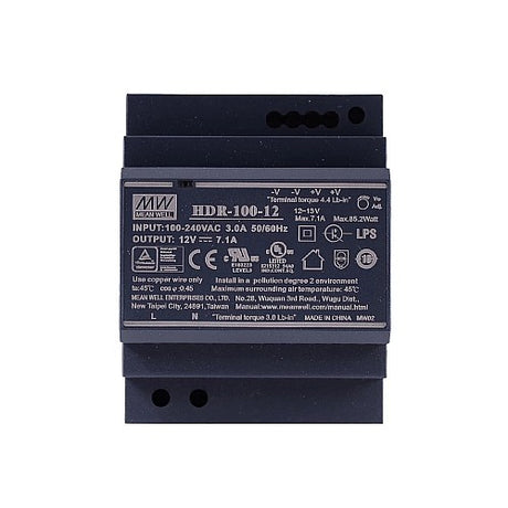 Meanwell HDR-100-12 DIN Rail PSU 12V 100W