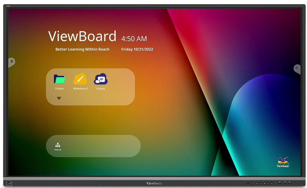 Viewsonic Viewboard Interactive Display Whiteboard 86" 4K Android 40-Point Touch 2.1 Speakers USB-C IFP8650-5F