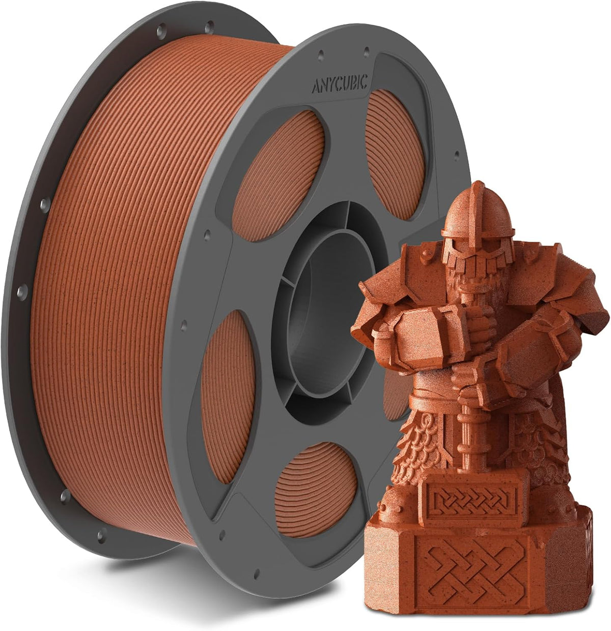 Anycubic PLA Filament Brick Red 1Kg.  Ideal Usage: Planters, flower pots, architectural replicas, terracotta-style pottery, tiles, and rustic home decor elements.