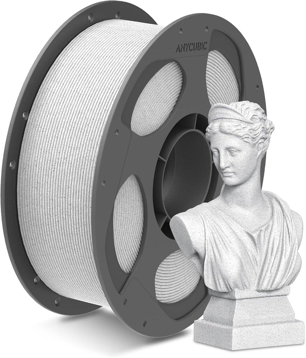 Anycubic PLA Filament Marble White 1Kg. Ideal Usage: Architectural models, classical statues, busts, plant pots, vases, and museum-style display pieces where you want an authentic stone or ceramic aesthetic.