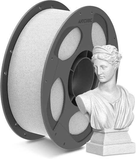 Anycubic PLA Filament Marble White 1Kg. Ideal Usage: Architectural models, classical statues, busts, plant pots, vases, and museum-style display pieces where you want an authentic stone or ceramic aesthetic.