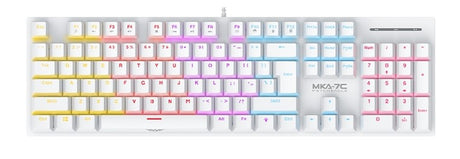 Armaggeddon MKA-7C White Mechanical Gaming Keyboard 104 Keys Clicky Blue Keys