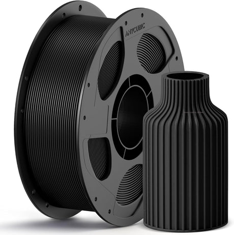 Anycubic PETG Filament Black 1Kg. Ideal Usage: Mechanical brackets, water bottles, drone parts, and functional outdoor fixtures. Offering high impact resistance, weather durability, and chemical resistance.