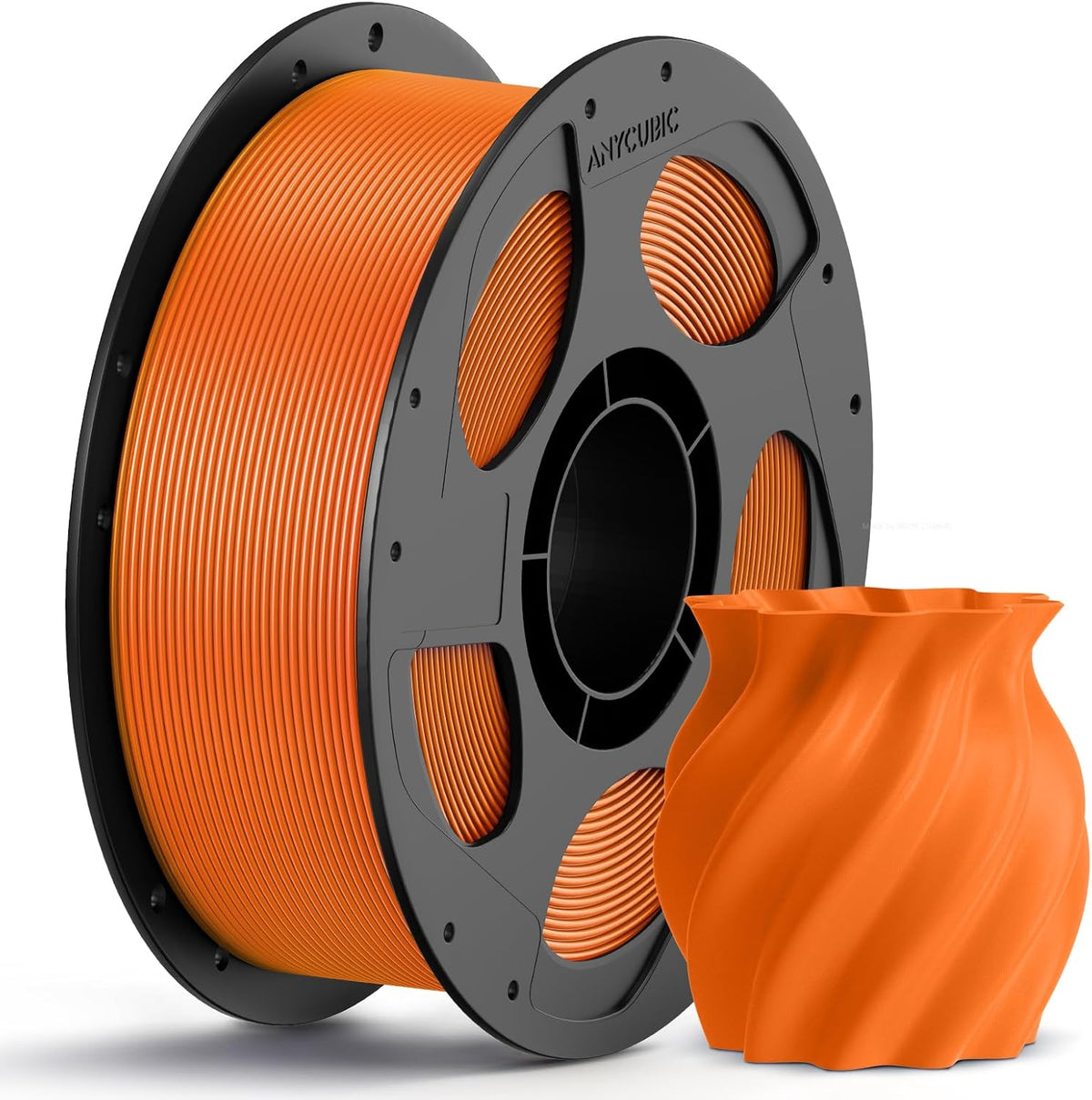 Anycubic PETG Filament Orange 1Kg. Ideal Usage: Mechanical brackets, water bottles, drone parts, and functional outdoor fixtures. Offering high impact resistance, weather durability, and chemical resistance.