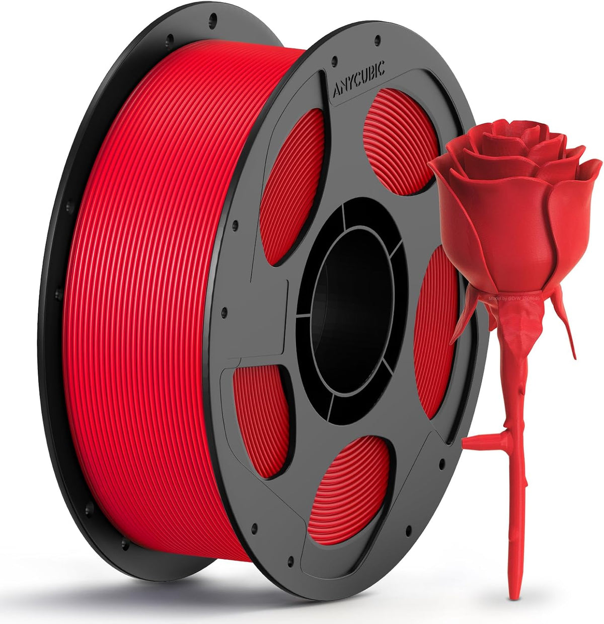 Anycubic PETG Filament Red 1Kg. Ideal Usage: Mechanical brackets, water bottles, drone parts, and functional outdoor fixtures. Offering high impact resistance, weather durability, and chemical resistance.