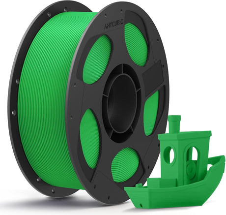 Anycubic PLA Basic Filament Texture Green 1Kg. Ideal usage: Concept models, decorative items, rapid prototypes, and low-stress household gadgets.