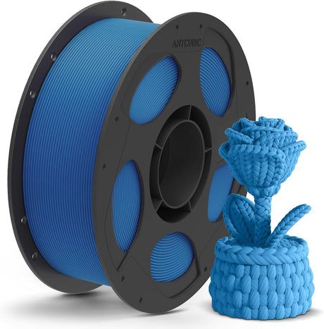 Anycubic PLA Matte Filament Blue 1Kg. Ideal Usage: Architectural models, photography props (where glare must be avoided), artistic sculptures, busts, and low-stress display prototypes.
