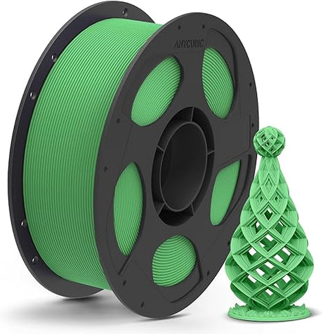 Anycubic PLA Matte Filament Green 1Kg. Ideal Usage: Architectural models, photography props (where glare must be avoided), artistic sculptures, busts, and low-stress display prototypes.