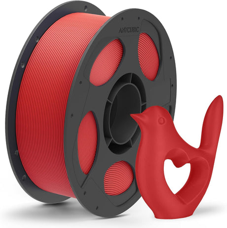 Anycubic PLA Matte Filament Red 1Kg. Ideal Usage: Architectural models, photography props (where glare must be avoided), artistic sculptures, busts, and low-stress display prototypes.