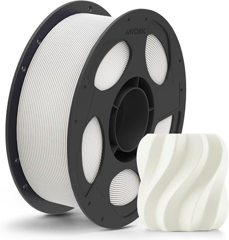 Anycubic PLA Matte Filament White 1Kg. Ideal Usage: Architectural models, photography props (where glare must be avoided), artistic sculptures, busts, and low-stress display prototypes.