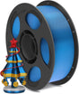 Anycubic PLA Silk Filament Blue 1Kg. Ideal Usage: Display models, figurines, cosplay armor/props, vases, jewelry, and decorative items where a premium, metallic, or glossy aesthetic is desired.