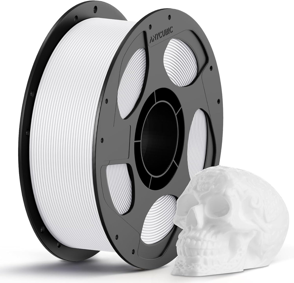 Anycubic PLA Basic Filament White 1Kg. Ideal Usage: Concept models, decorative items, rapid prototypes, and low-stress household gadgets.