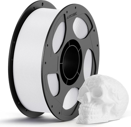 Anycubic PLA Basic Filament White 1Kg. Ideal Usage: Concept models, decorative items, rapid prototypes, and low-stress household gadgets.