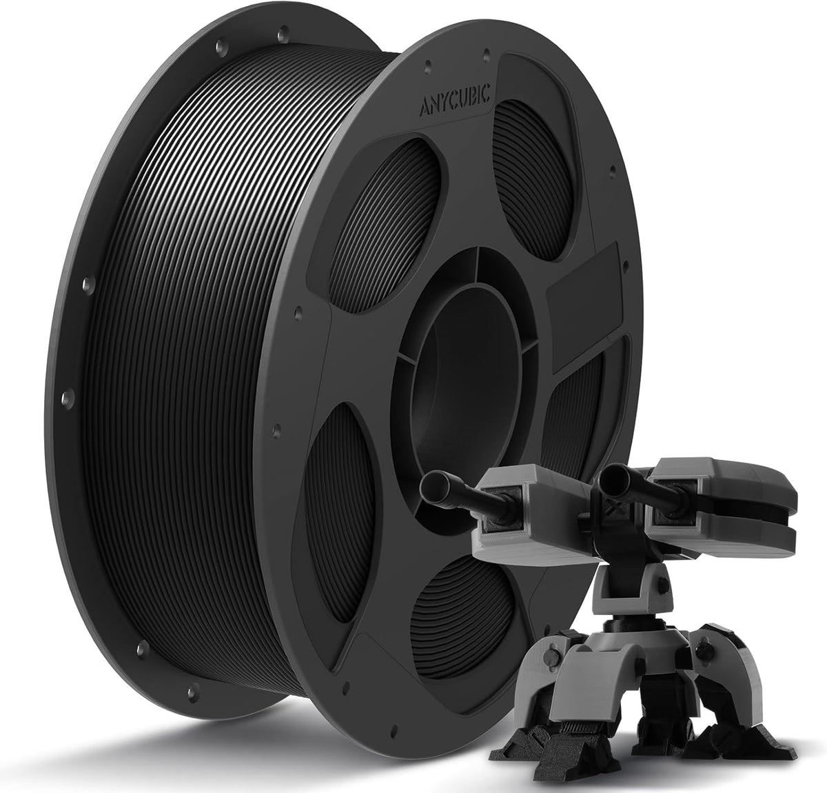 Anycubic PLA+ Filament Black 1Kg. Ideal Usage: Functional prototypes, mechanical parts, durable household gadgets, and brackets or mounts that require more impact resistance than standard PLA can provide.